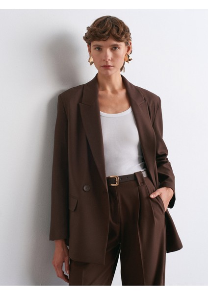 60767 Blazer Ceket-Koyu Kahve modelleri