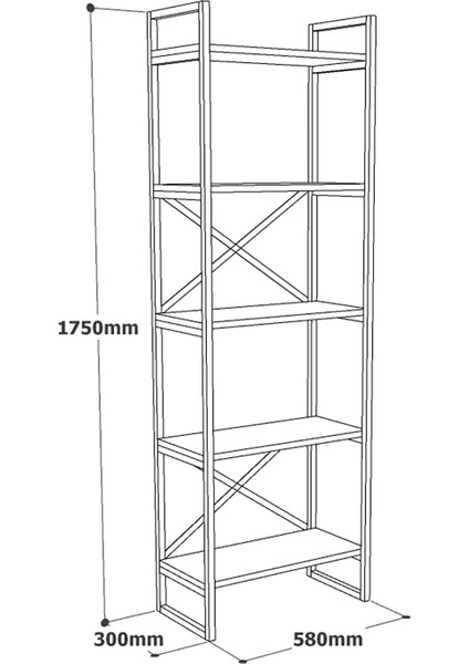 Atlantis Gold Metal Kitaplık 5 Raflı 175CM Mermer Desen fırsatları