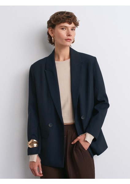 60767 Blazer Ceket-Lacivert modelleri