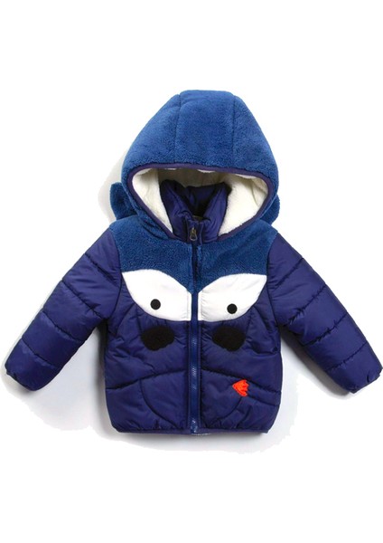 Yeni Trend Sevimli Dinazor Figürlü Welsoft Kulaklı Kapüşonlu Kışlık Içi Peluş Erkek Bebek Mont Şişme