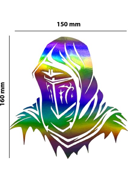 Maske Hologram Sticker – Işık Vurunca Renk Değiştirir – Modifiye Dekarasyon Sticker Araç,kask, Cam Uyumlu,düz ve Prüzsüz Yüzeyler