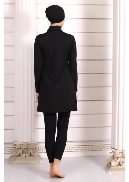 Mayo Tesettür Mayo Siyah Ara Biyeli Esnek Likralı Tam Kalıp fırsatları