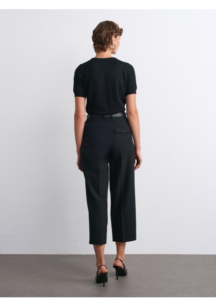 72167 Kemerli Pensli Pantolon-Siyah fiyatları