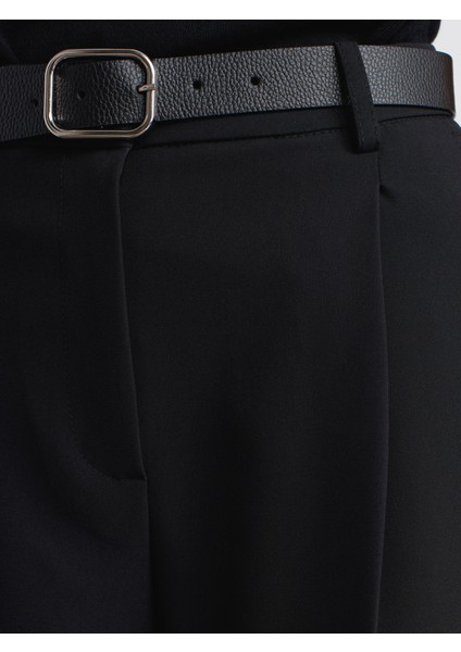 72167 Kemerli Pensli Pantolon-Siyah fırsatları