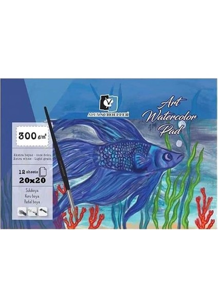 Aquarell 20x20cm Spiralli 300gr 12yp Sulu Boya Def