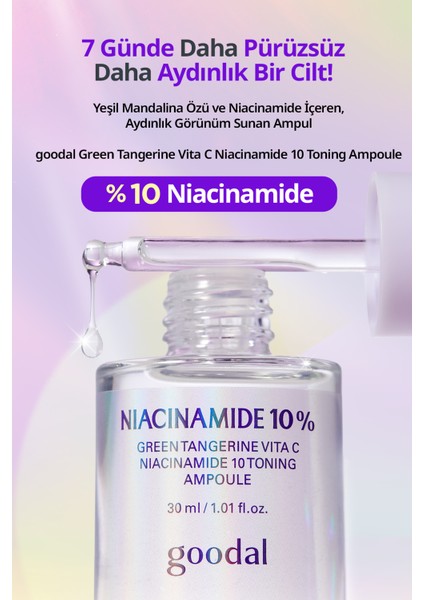 %10 Niacinamide İçerikli Ampul GOODAL Green Tangerine Vita C Niacinamide 10 Toning Ampoule indirimleri
