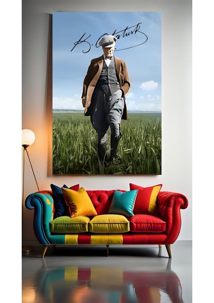 Atatürk Portre Xı Ev Duvar Salon Güzellik Salonu Ofis Dükkan Dekarasyon Kanvas Tablo