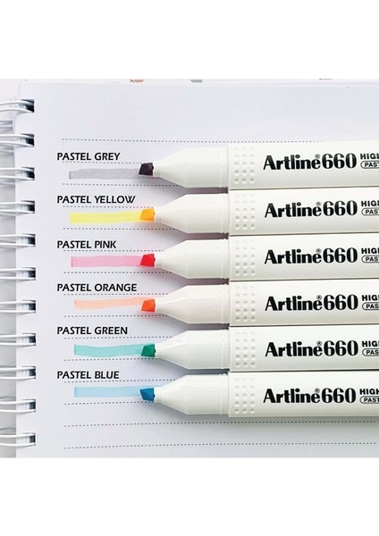 660 Pastel Seri 6'lı Fosforlu Kalem Seti-2