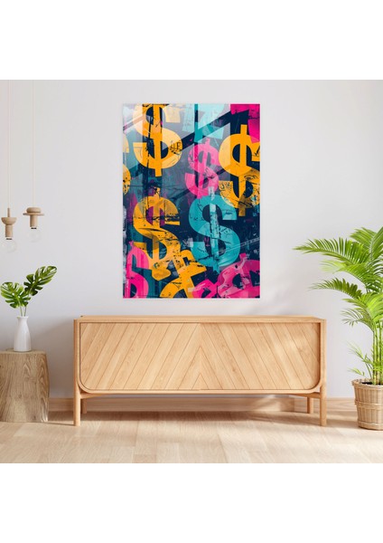 Andy Warhol Dolar Işaretleri Cam Tablo Duvar Sanatı fiyatları