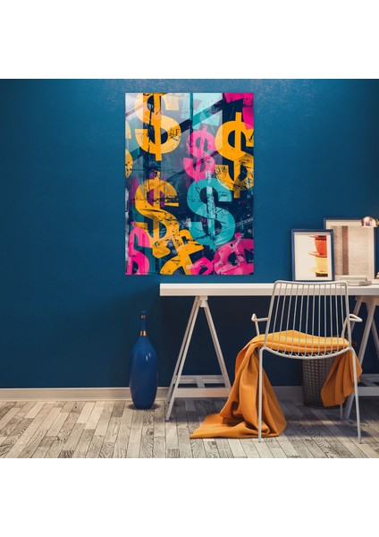 Andy Warhol Dolar Işaretleri Cam Tablo Duvar Sanatı modelleri