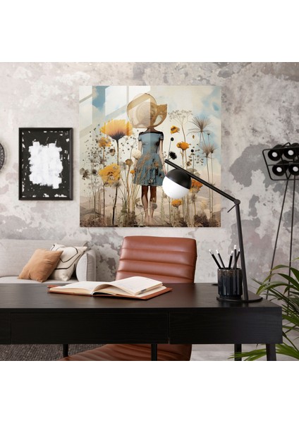 Kuru Çiçek Cam Tablo - Kuru Çiçek Hayalperest Kombinasyon Cam Duvar Sanatı Surealist Koleksiyon modelleri