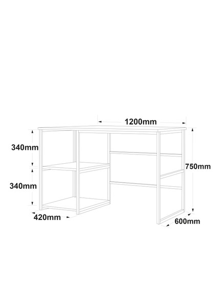 Gold Metal Çalışma Masası Raflı 120CM Mermer Desen fırsatları