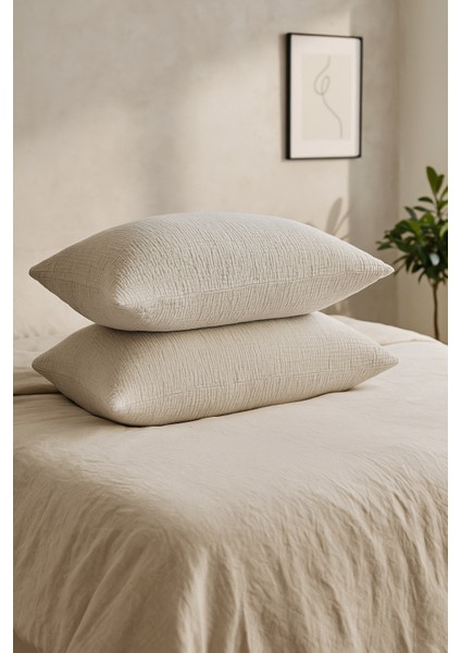 4 Katlı Müslin Vizon Renk 50X70 Cm. %100 Pamuklu 2 Adet Yastık Kılıfı fiyatları