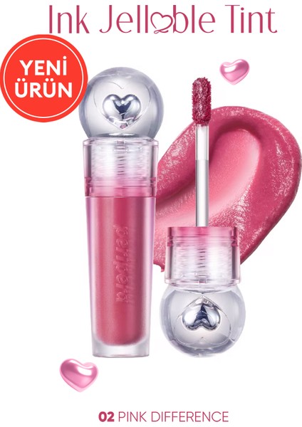 Su Bazlı, Ağırlık Hissi Oluşturmayan, Jel Dokulu Tint PERIPERA Ink Jellable Tint 02 Pink Difference