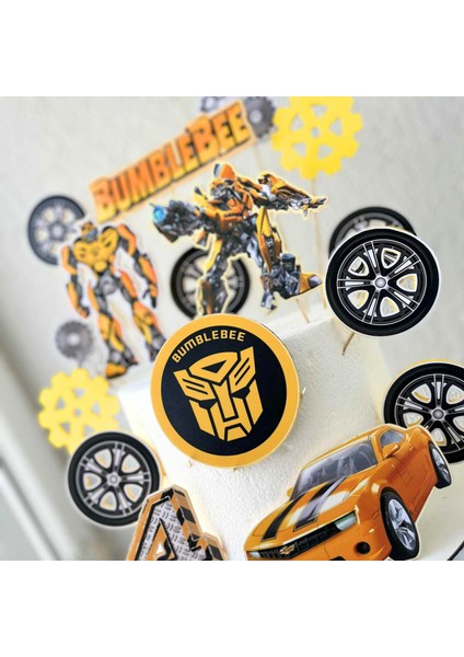 Transformers Karakterleri Temalı Erkek Çocuk Doğum Günü Isme Özel 3D Pasta Parti Süsü Seti fiyatları