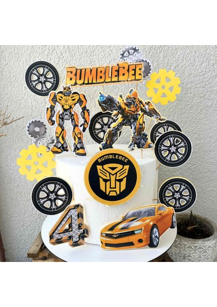 Transformers Karakterleri Temalı Erkek Çocuk Doğum Günü Isme Özel 3D Pasta Parti Süsü Seti fırsatları