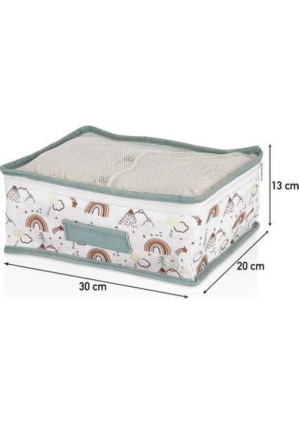 Rainbow Serisi 6 Parça Bebek Bakım Çantası Seti - Yeşil Keçe Kumaş El Çantası (36x27x14 cm) ve Farklı Boyut Seçenekleri fırsatları
