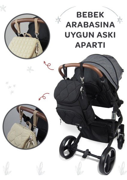 Montana Siyah Bebek Bakım Çantası Geniş Kapasiteli Dayanıklı Ergonomik Tasarım