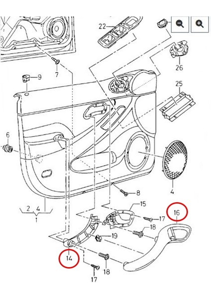 Seat Leon 1m 1999-2006 Iç Kapı Çekme Kolu Siyah Ön Sol indirimleri