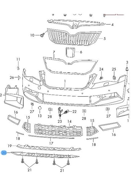 Skoda Superb 3V 2015-2023 Ön Tampon Alt Spoyler Kaplaması fırsatları