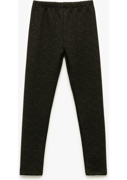 Beli Lastikli Pamuk Karışımlı Simli Uzun Tayt fiyatları