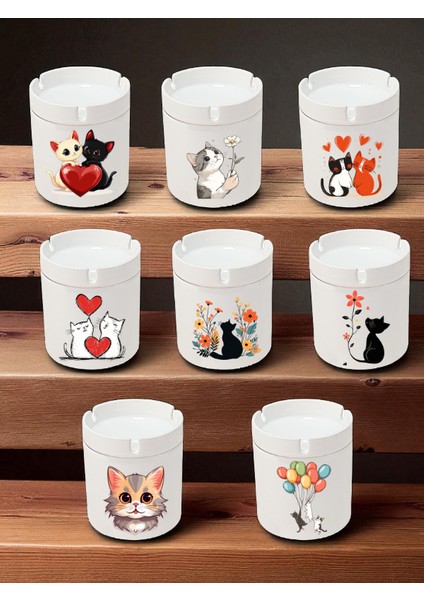 Sevimli Kediler Baskılı Küllük - Küllük Modelleri, Kokusuz Kül Tablası