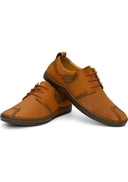 GR0367 Hakiki Nubuk Deri Hafif Poli Taban Dikişli Aksesuarlı Delikli Günlük Espadril Tarz Erkek Ayakkabı modelleri