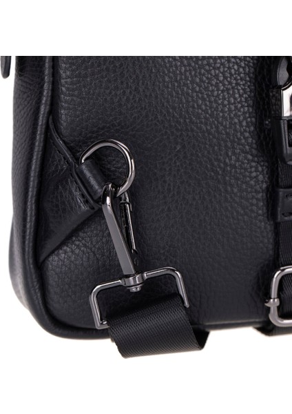 Blake Black Luxe Deri Çapraz Unisex Sırt Çantası indirimleri