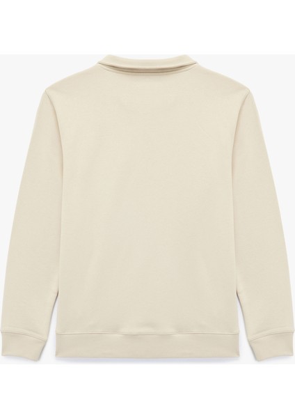 Uzun Kollu Şardonlu Basic Yarım Fermuarlı Sweatshirt fiyatları