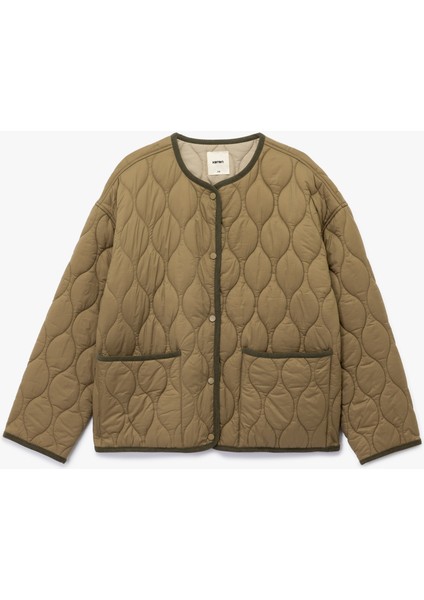 Uzun Kollu Düğmeli Cepli Bisiklet Yaka Su Itici Kapitone Mevsimlik Mont modelleri