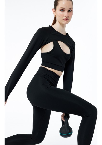 Yüksek Bel Slim Fit Uzun Basic Spor Tayt