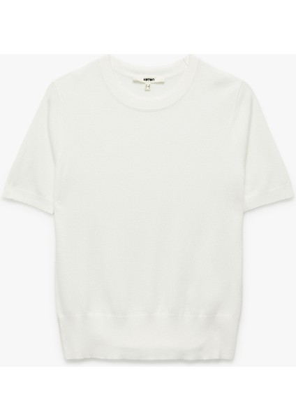 Kısa Kollu Bisiklet Yaka Basic Triko Kazak modelleri