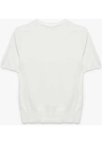 Kısa Kollu Bisiklet Yaka Basic Triko Kazak fırsatları