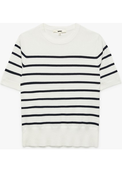 Kısa Kollu Bisiklet Yaka Basic Triko Kazak modelleri