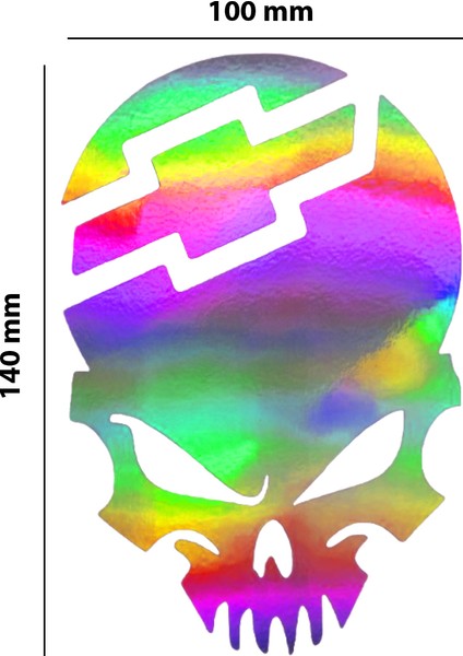 Chev Kurukafa Hologram Sticker – Işık Vurunca Renk Değiştirir – Modifiye Dekarasyon Sticker Araç,kask, Cam Uyumlu,düz ve Prüzsüz Yüzeyler