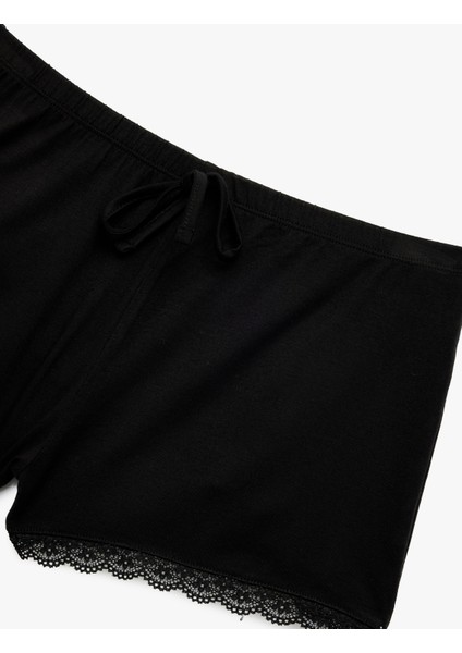 Viskon Kumaş Dantel Detaylı Şort Pijama Altı modelleri