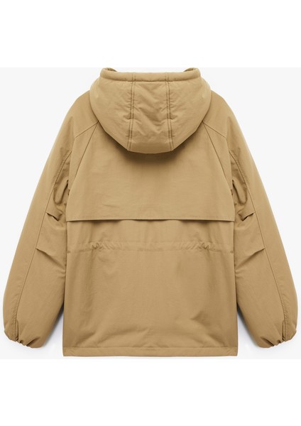 Uzun Kollu Kapaklı Cepli Kapşonlu Mont fırsatları