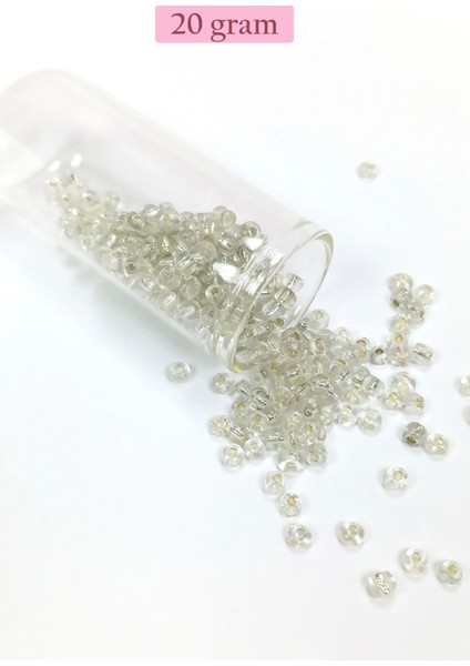 Dökme Cam Kum Boncuk Büyük Boy (6/0) 4 mm - 20 Gram - Şeffaf - BNC086