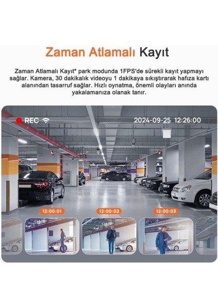 M310 Araç İçi Kamera 1296P 130° Geniş Açı Döngü Kaydı 24 Saat Otopark Modu Gece Görüş