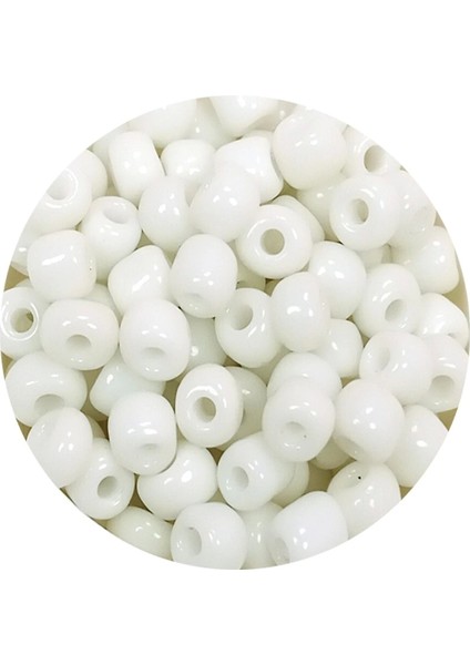 Dökme Cam Kum Boncuk Büyük Boy (6/0) 4 mm - 20 Gram - Beyaz - BNC075 fiyatları
