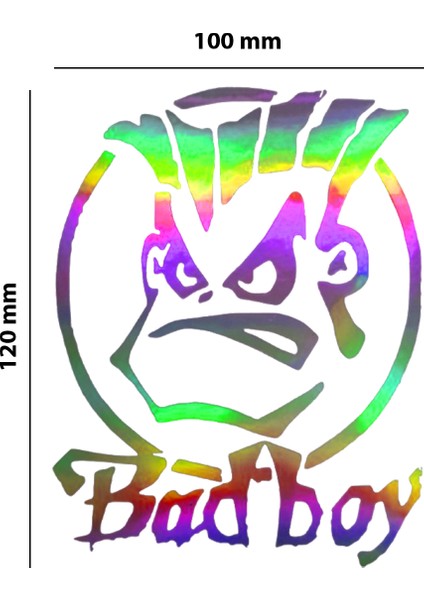 Badboy Hologram Sticker – Işık Vurunca Renk Değiştirir – Modifiye Dekarasyon Sticker Araç,kask, Cam Uyumlu,düz ve Prüzsüz Yüzeyler