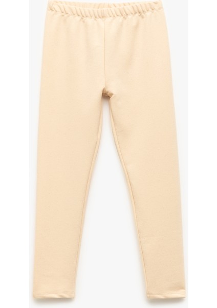 Beli Lastikli Pamuk Karışımlı Simli Uzun Tayt