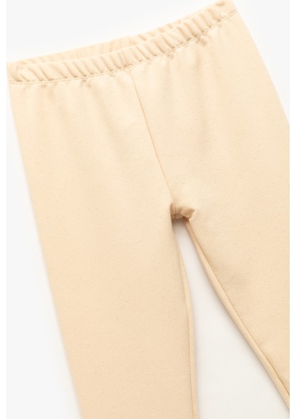 Beli Lastikli Pamuk Karışımlı Simli Uzun Tayt modelleri