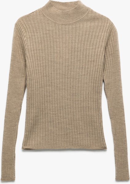 Regular Fit Dik Yaka Uzun Kollu Triko Kazak