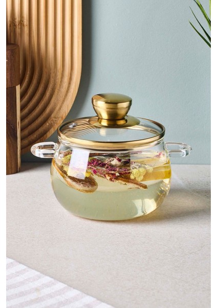 Roy Gold 800 ml Borosilikat Cam Tencere