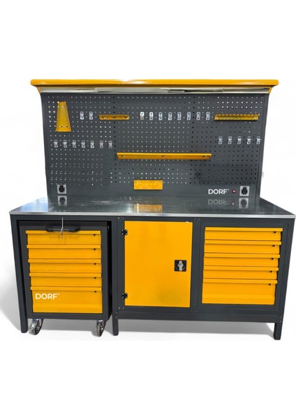 Takım Tezgahı – 2.40 Metre | Takım Arabalı, 5 Gözlü, LED Aydınlatmalı