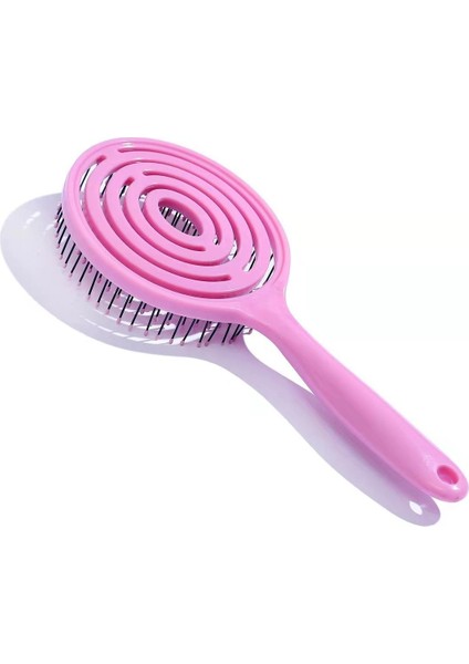 Beauty 3D Profesyonel Saç Fırçası - Pembe Oval Ergonomik Tasarım, Tüm Saç Tipleri İçin Uygun