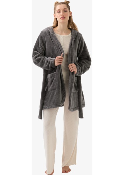 Kadın Polar Sabahlık 51933 - Antrasit indirimleri