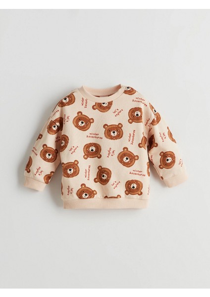 Lcw Baby Ekru Bisiklet Uzun Kollu Baskılı Erkek Bebek Sweatshirt ve Eşofman Alt 2'li Takım fiyatları