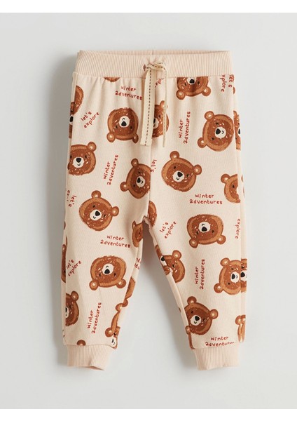 Lcw Baby Ekru Bisiklet Uzun Kollu Baskılı Erkek Bebek Sweatshirt ve Eşofman Alt 2'li Takım indirimleri